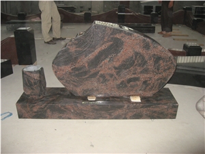 Brown Granite Upright Tombstone Headstone Monument