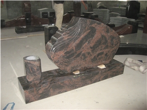 Brown Granite Upright Tombstone Headstone Monument