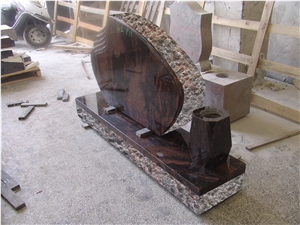 Brown Granite Upright Tombstone Headstone Monument