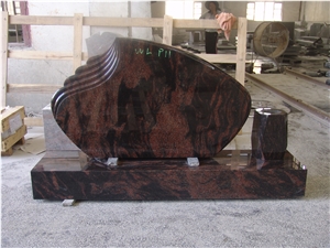 Brown Granite Upright Tombstone Headstone Monument