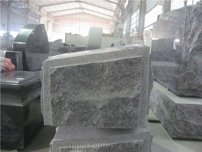 G654 Dark Grey Granite Headstone Monument