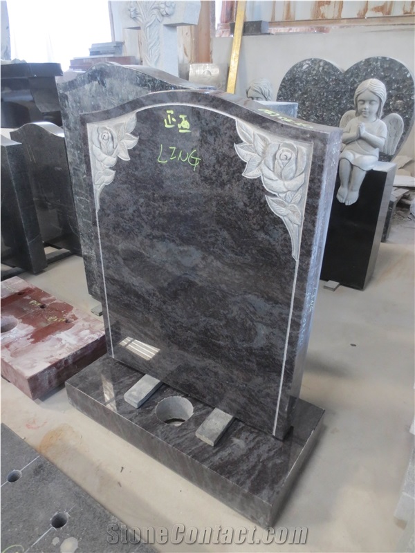 Granite Stone Laser Etched Headstone Monument