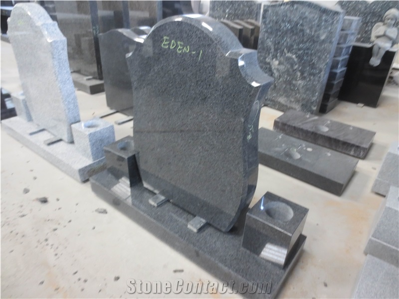 Grey Granite Tombstone Celtic Headstone Monument