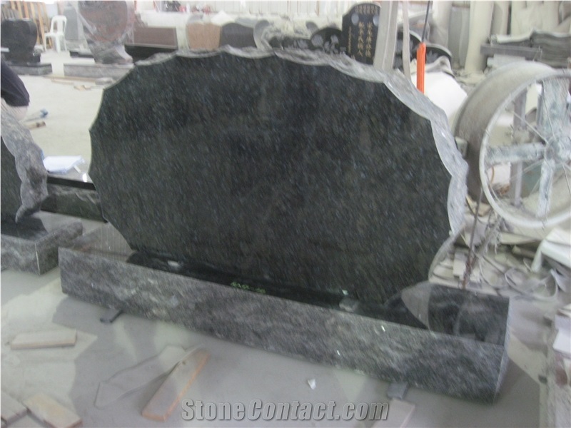 Ice Blue Flower Granite Headstone Monument Price