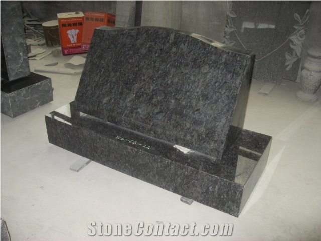 Ice Blue Granite Tombstone Flat Headstone Monument