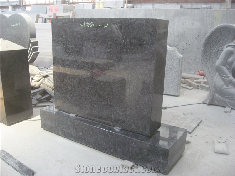 Ice Flower Blue Granite Gravestone Monument