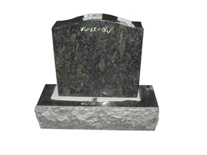 Ice Flower Blue Granite Upright Cemetery Tombstone Ice Flower Blue Granite Upright Cemetery Tombstone