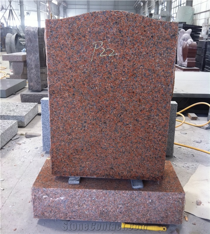 Red Granite G562 Cemetery Headstone Memorials
