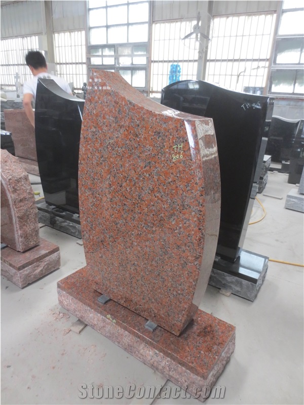 Red Granite G562 Cemetery Headstone Memorials