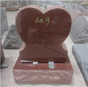 Red Granite Heart Headstones Tombstone Monument