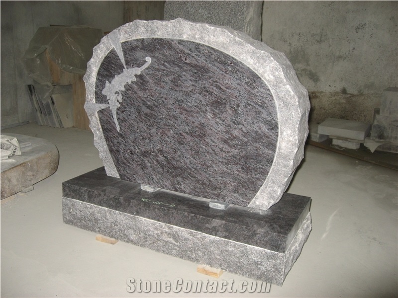 Unique Design Flower Tombstone Headstone Monument