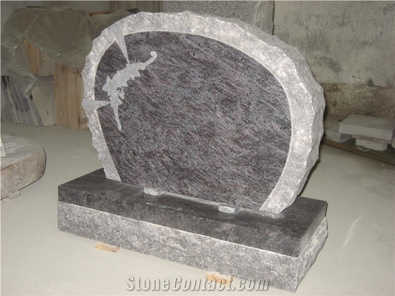 Unique Design Flower Tombstone Headstone Monument