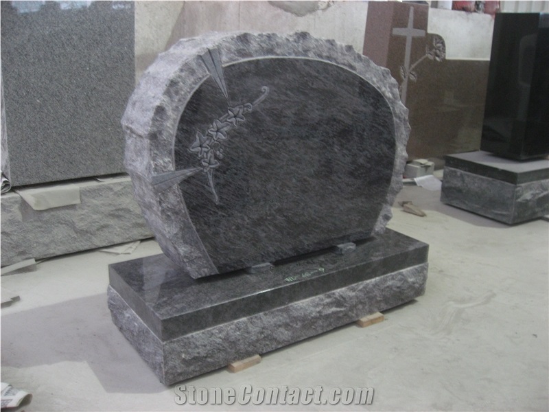 Unique Design Flower Tombstone Headstone Monument
