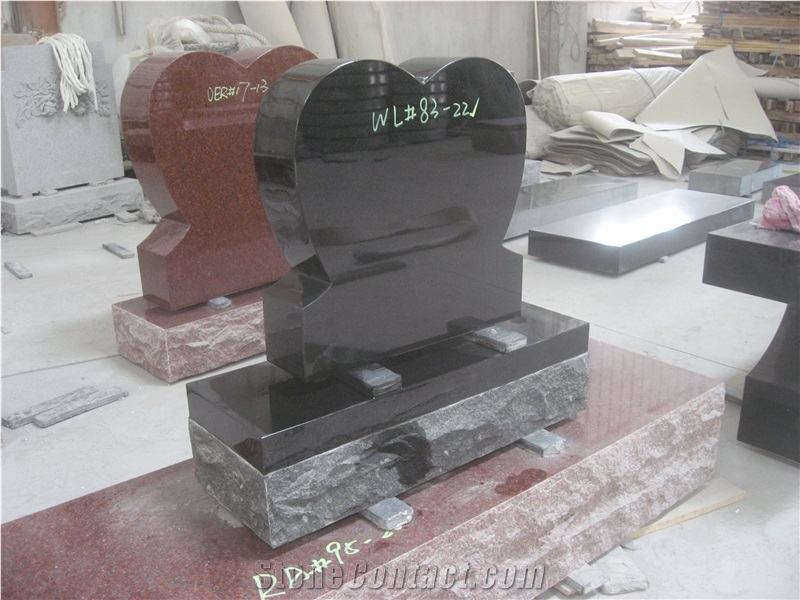 Western Style Tombstone Heart Headstone Monument
