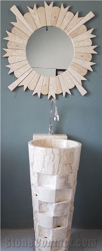 Marble Padestal Wash Basin Corong Slep