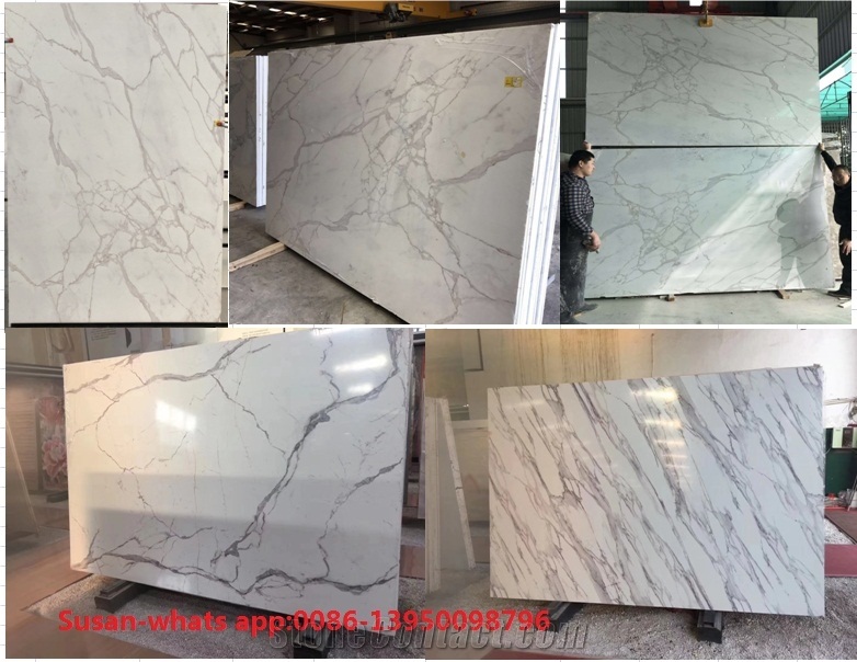 Calatata White Artificial Marble Stone Slabs