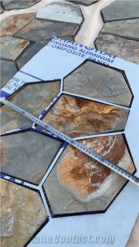 Irregular Gery Thin Slate Flagstone, Paving Stone