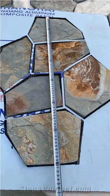 Irregular Gery Thin Slate Flagstone, Paving Stone