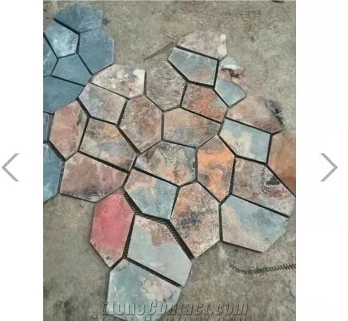Irregular Gery Thin Slate Flagstone, Paving Stone
