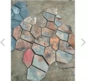 Irregular Gery Thin Slate Flagstone, Paving Stone