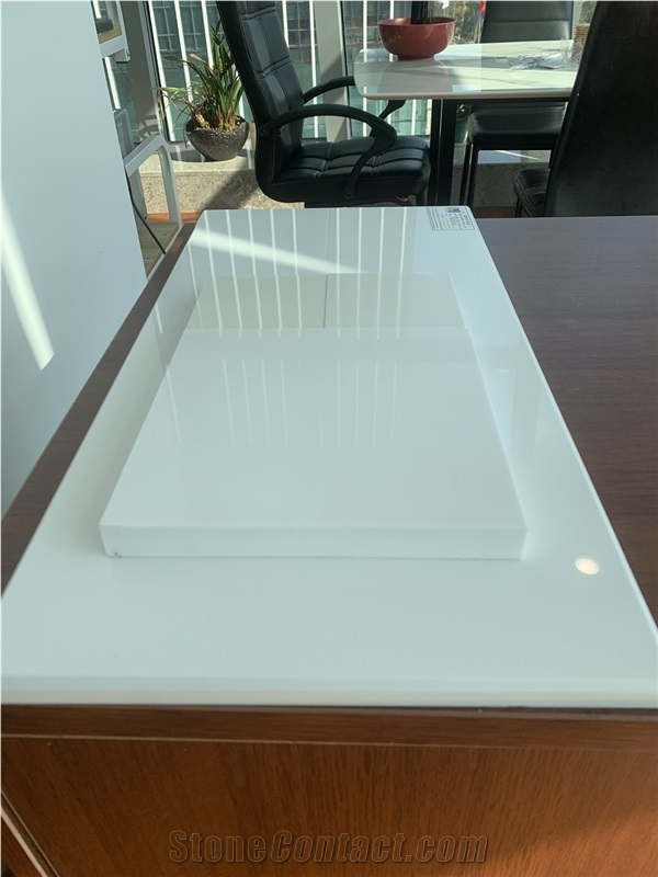 Super White Artificial Marble Engieer Stone Slabs