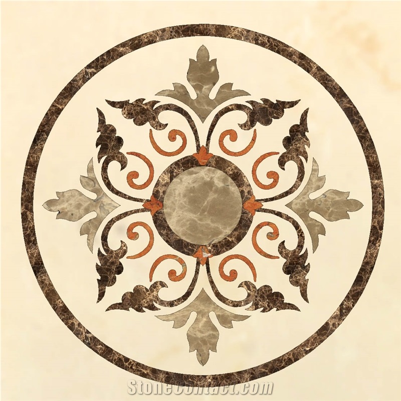 Stone Floor Marble Medallion, Round Medallions