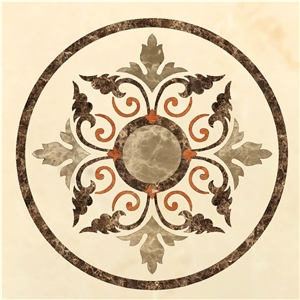 Stone Floor Marble Medallion, Round Medallions