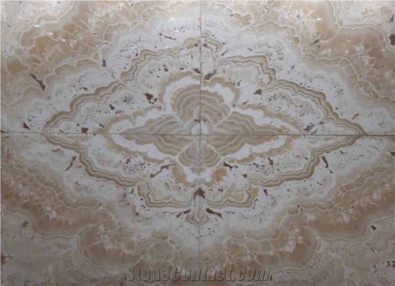 White & Beige Egyptian Onyx Slabs & Tiles