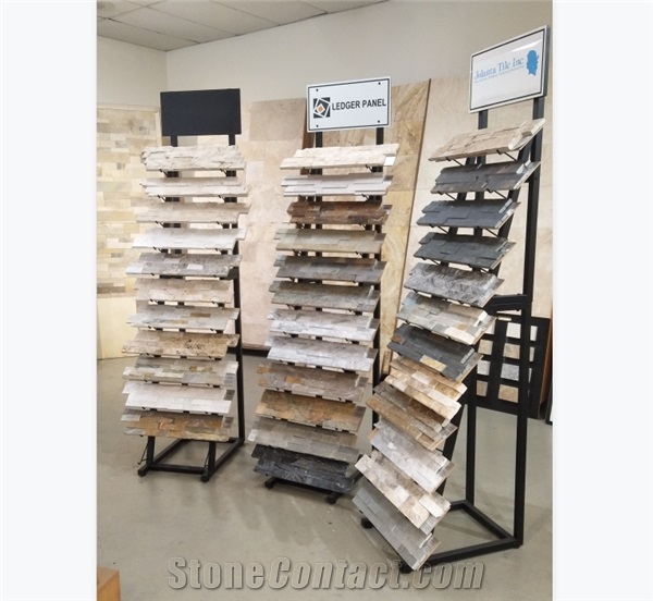 Natural Stone Display Stand In Showroom