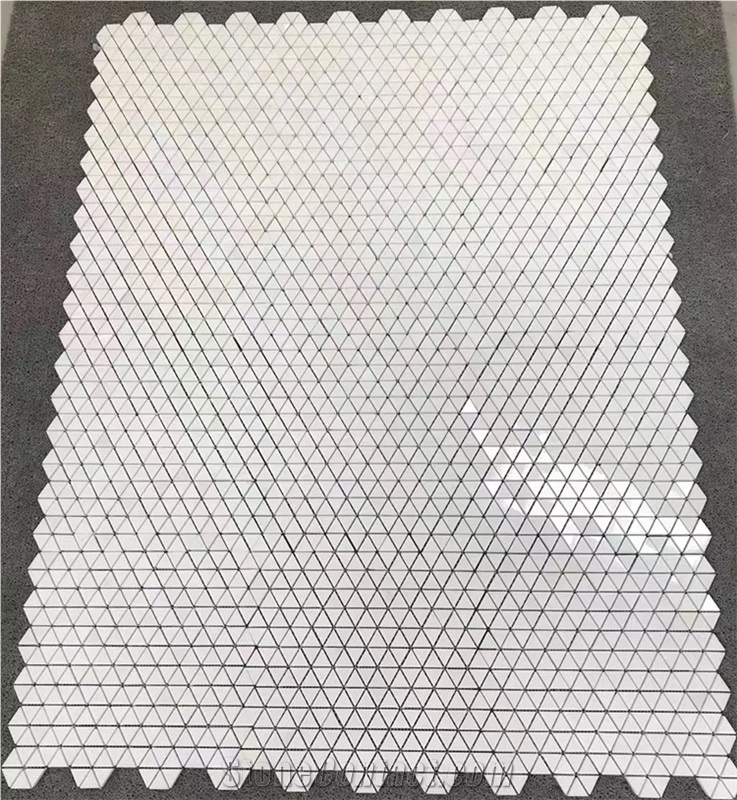 Triangle White Marble Mosaic Tiles