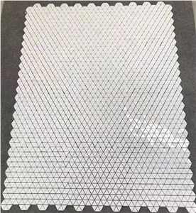 Triangle White Marble Mosaic Tiles