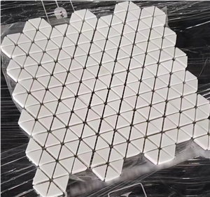 Triangle White Marble Mosaic Tiles