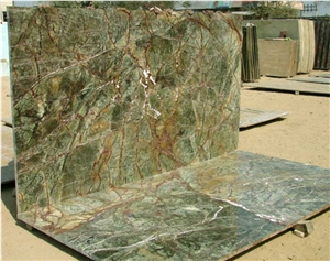 Rain Forest Green Marble Slabs, Tiles