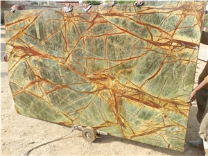 Rain Forest Green Marble Slabs, Tiles