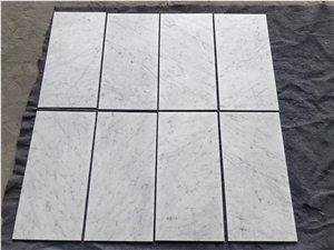 Bianco Carrara White Marble 12"X24" Tiles 