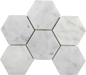 White Marble Hexagon Mosaic Tiles