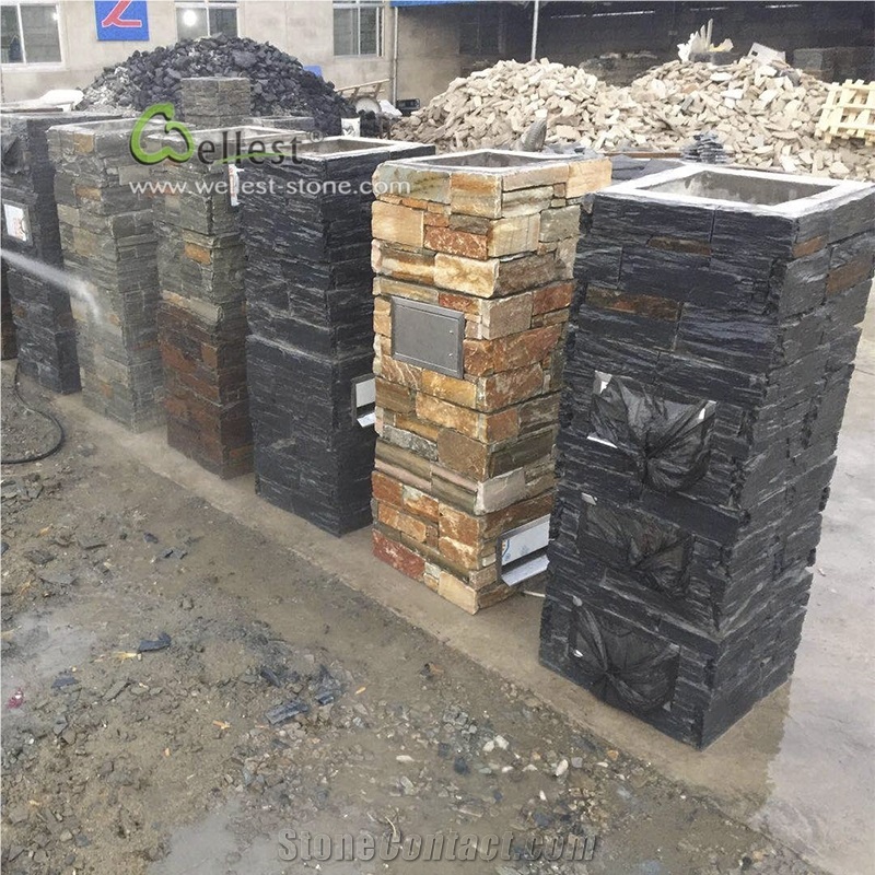 Multi Options Ledge Stone Gate Post