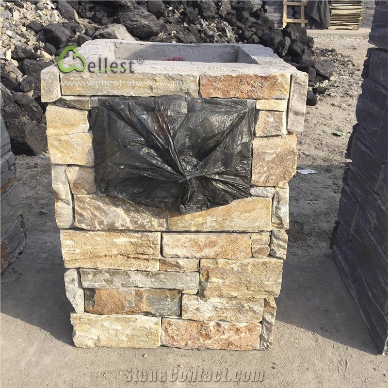 Multi Options Ledge Stone Gate Post