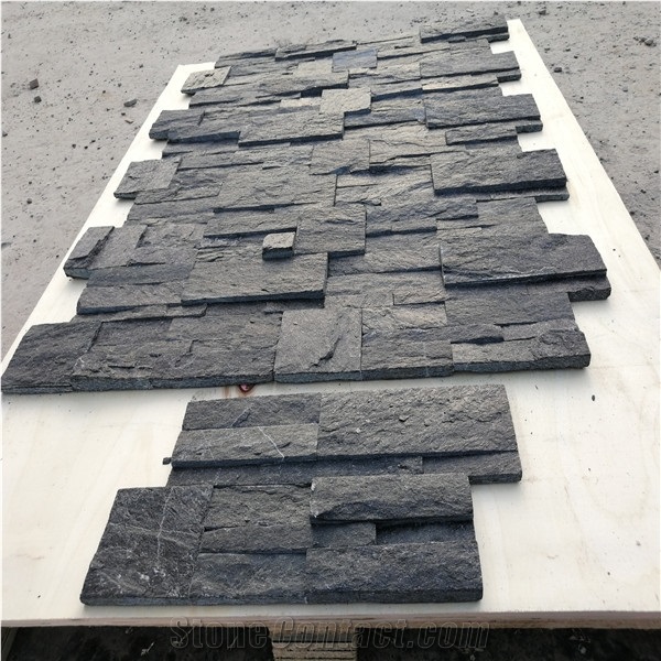 Golden Slate Pannel Wall Stacked Slate Dec