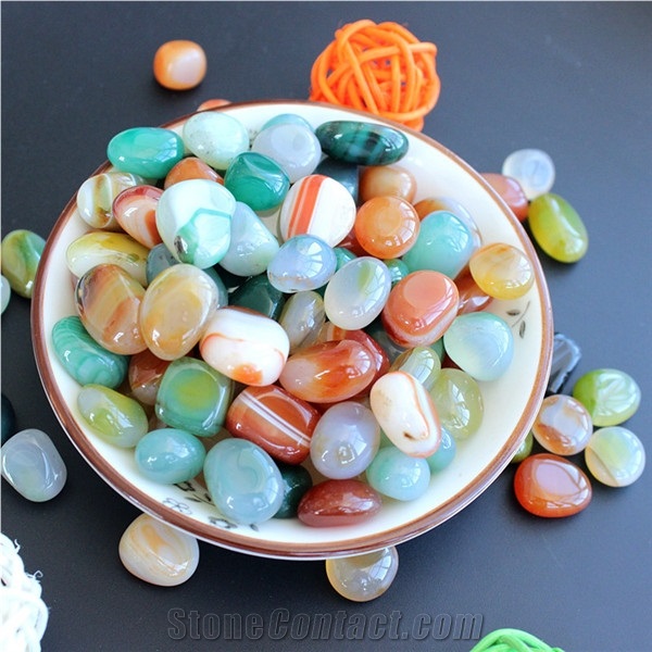 Multicolored Agate Gravel Stones for Healing