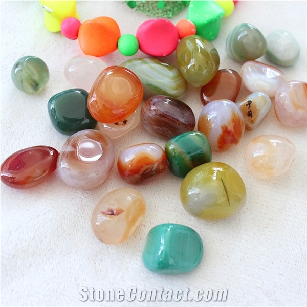 Multicolored Agate Gravel Stones for Healing