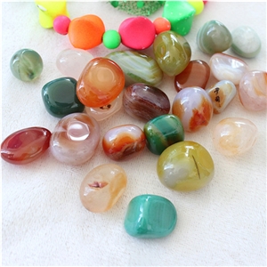 Multicolored Agate Gravel Stones for Healing
