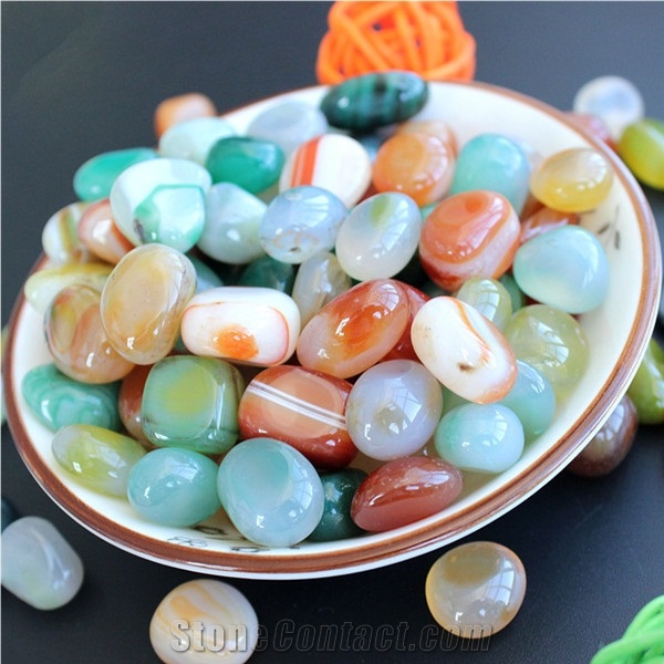 Multicolored Agate Gravel Stones for Healing