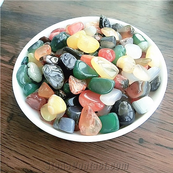 Multicolored Agate Gravel Stones for Healing