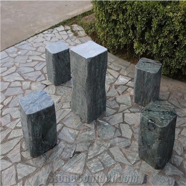 Outdoor Garden Round Green Stone Marble Tables