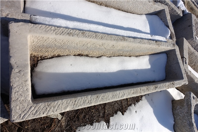 Shandong Grey Granite Used Stone Troughs Antique