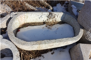 Shandong Grey Granite Used Stone Troughs Antique
