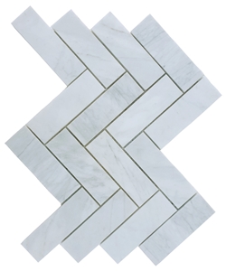 2"X6" Herringbone Carrara Extra Polished Mosaic