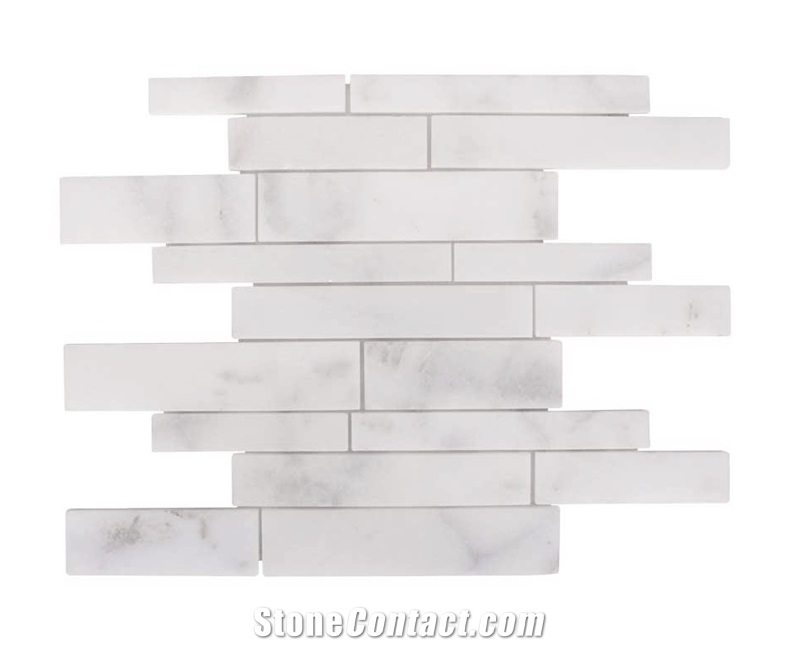 Random White Marble Polished Mosaic