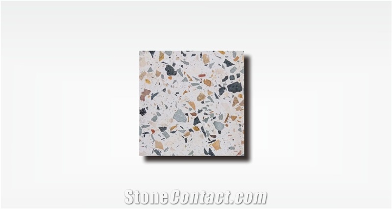 White Pop Terrazzo Tile Indonesia Floor Tile